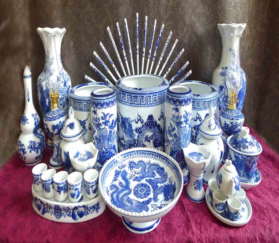 Bộ bát đĩa thờ cúng Long Phụng